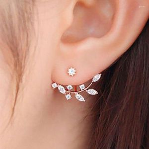 Studörhängen Kvinnor Rhinestones Crystal Branch Form bakre hängande ryggklipp toppkvalitet färg inte blekna smycken örhänge