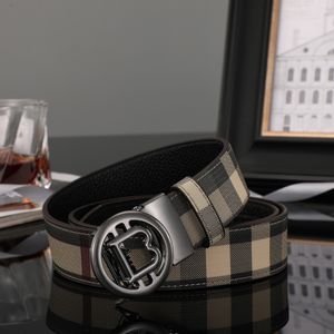 Burberyes Top Quality Luxury Designer Belt Mens Cinto Fivela Cinto Luxo Stripe Carta Fivela Cintos Clássicos Ouro e Prata Largura 3.8cm 100-125cm 7586