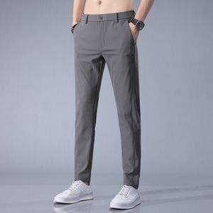 Summer Thin Casual stretchable pants for men - Classic Style for Business and Fashion - Slim Fit Straight Cotton - Solid Color - Plus Size Available (Style #230330)