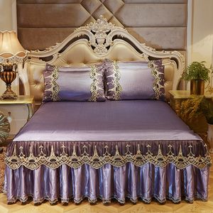 Spódnica łóżka luksusowy koronkowy gładka chłodna letnia pościel grube domowe pościel Pościel solidna europejska pościel 230330
