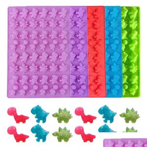 Backformen Dinosaurier-Form mit 48 Vertiefungen Sile Gummy Cake Molds Chocolate Ice Cube Tray Candy Fondant Mod Decorating Tools Drop Delivery Dhklf