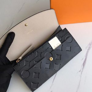 Модные дизайнеры Zippy WALLET Мужские женские кожаные кошельки на молнии Высокое качество Цветочное письмо Кошелек для монет Сумки длинный держатель для карт Оригинальный клатч с коробкой 623v69