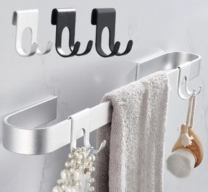 Aluminum Hook Shower Glass Door Hook Free Hole Towel Rack Hanger Key Organizer plug Shaver Holder Rack Hook