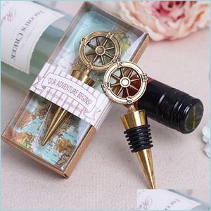 Narzędzia barowe Golden Compass Wine Stopper Favours and Gifts Bottle Otwieracz pamiątki na imprezę dostawę upuszcza dostawa ogród dom K dh8rv