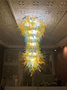 シャンデリアカスタムラージシャンデリア照明エルエントランスロビーハンドブラウンガラスのための天井のためのガラス