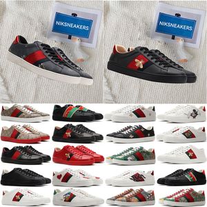 Najwyższej jakości designerki Sneakers mężczyźni kobiety swobodne ładne buty Ace pszczoły wąż tygrys haft biały zielone czerwone paski buty damskie trampki unisex chodzące trenerzy sportowe