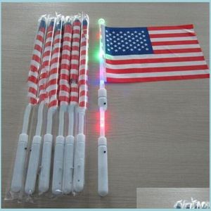 Banner Flags Led American Hand 4Th Of Jy Independence Day Usa Flag Patriotic Days Parade Party With Lights Drop Delivery Home Garden Dh4Jw