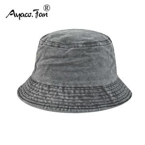 HBP Feste Baumwolle gewaschene Denimhüte Unisex Bob Faltenfischer Weitkrempeln Hip Hop Gorros Männer Frauen Panama Eimer Cap P230327