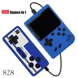 Mini dobra o jogo portátil de jogos portáteis, console de vídeo retro pode armazenar 400 jogos 8 bits coloridos lcd 828d