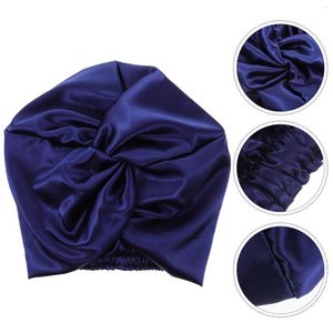 Berets Hair Bonnet Cap Sleeping Hat Silk Wrap Night Curly Satin Knot Layer Slap Cover Band Pre Scarf Head Silky Slouchy Double Caps