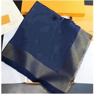Winter luxury brand scarf unisex cashmere wool with gold thread scarfs classic letter Wrap Unisex ladies and boys wool silk cashmere shawl Lame shawls No box