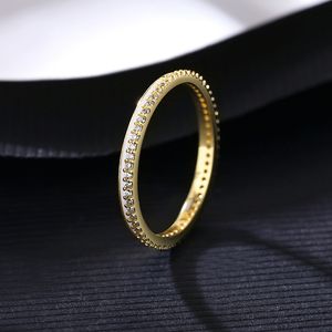 Micro Inlay Zircon Super Flash S925 Silver Ring Luxury 18k Gold Plated Color Block Ring utsökta smycken Party Accessories