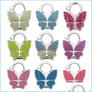 Hooks Rails Butterfly Handbag Hanger Glossy Matte Foldbar bordskrok för väskväska Drop Delivery Home Garden Housekee Organisatio DHPIC