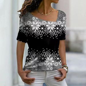 Blouses femininas Trendy Casual Top respirável respirável tocando a pele abstrata impressão de mármore lixo camiseta de verão tampo de verão se vestindo