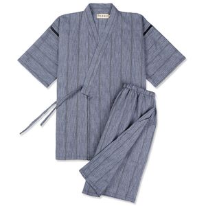 Erkekler Erkekler Erkek Japon Kimono hırka kısa kollu pijama yukata pamuk şerit büyük boyutlu gündelik ev giyim bahar sauna 230330