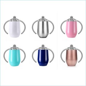 Mugs Stainless Steel Sippy Cup With Handles 9Oz Vacuum Insated Tumber Leak Proof Travel Car Kids Cups Drop Delivery Home Garden Kitc Dhtus