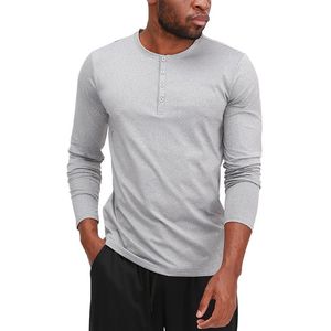 Lu Men Yoga Outfit Sports Långärmad T-shirt Mens Sport Style Collar Button Shirt Training Fitness Clothes Elastic Quick Dry Wear LL125