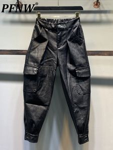 Мужские джинсы PFNW Европейские повседневные комбинезоны леггинсы 2023 Осенний и зимний черный западный стиль.