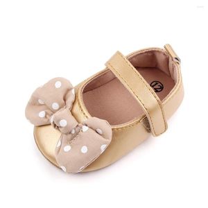 First Walkers Polka Dot Butterfly Baby Girl Shoes PU Leather Princess Flats Infant Born Gifts Party Wedding Little