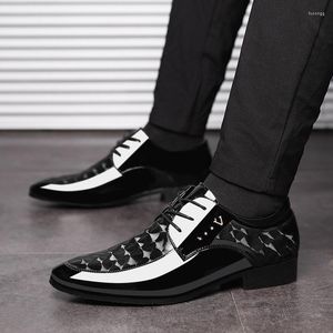 Dress Shoes Fashion Bright Business Formal Wear Comfortable Breathable Large Size Male Men Leather Spring