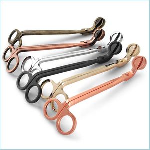 Scissors Candle Wick Trimmer Polished Stainless Steel Wicks Clipper Cutter Rose Gold Candles 6 Colors Drop Delivery Home Garden Tools Dhfqz