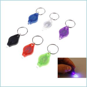 Andra hushållens sundries Mini LED -ficklampa Keychain Portable Outdoor Key Ring Light Torch Emergency Cam Lamp Drop Delivery Home Gar Dhusn