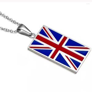 Colares pendentes de esmalte colorido colar de bandeira britânica para homens homens gargantilhas acessórios de jóias