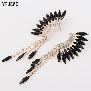 Kolczyki Dangle Yfjewe Fashion Peacock Tassel Rhinestone Kolar 3 Kolor długi upuszczenie biżuterii