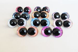 Doll Bodies Parts 10pcs 14mm 16mm 18mm 23mm 28mm Round Cartoon glitter toy safety eyes doll pupil with washer for handpaint T10 230329