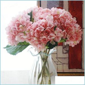 Dekoracyjne kwiaty wieńce sztuczne hortensea głowica kwiatowa sztuczna jedwabna pojedyncza hortensia
