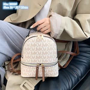 Stume da donna all'ingrosso La borsa a tracolla a 2 colori Compact Double Zipper Fashion Backpack Simple Joker Contrast in pelle Straning Trend Lettere Casual Backpacks 2088#