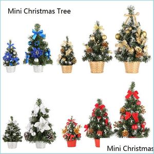 Christmas Decorations Mini Tree Xmas Small Pine New Year Home Office Table Desk Ornaments Artificial Drop Delivery Garden Festive Pa Dhdr0