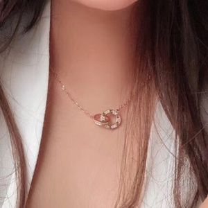 女性のためのネックレスラブデザイナーダイヤモンドゴールドメッキ18K T0P品質公式複製クラシックスタイルのクリスタルラグジュアリー009