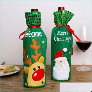 Christmas Decorations Wine Bottle Decor Santa Claus Snowman Deer Er Clothes Kitchen Decoration For New Year Xmas Dinner Party Drop D Dhhbt