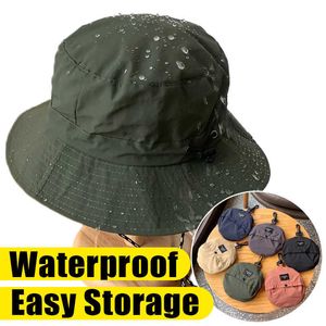 Wide Brim Hats 2023 Large Size Waterproof Bucket Hats Foldable Quick Drying Fisherman Caps Spring Summer Outdoor Sun Hat Beh Panama Bob Cap P230327