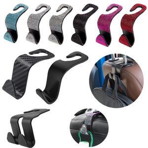 Universal bilstolens nackstöd Kolfiber Hook Hooks Lagringshangerbil Baksäte Organiser Holder Auto Interiör Tillbehör