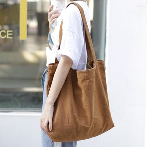 Duffel Bags Korean enkel stor kapacitet canvas väska casual retro shopping s bärbara handväskor för kvinnor crossbody modesatchels