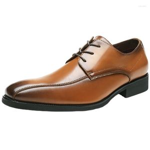 Dress Shoes 2023 Spring And Summer British Lace Up Business Leather Men's Pointed Breathable Derby Soft Sole