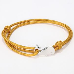 Charm Bracelets 2023 Trendy Whale Men Student Easy Hook Adjustable String Braslet Boho Beach Accessories Braclet Gift For Ihn