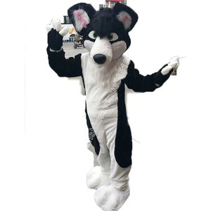 Grauer Husky Hund Fuchs Maskottchen Kostüm Top Cartoon Anime Theme Charakter Carnival Unisex Erwachsene Größe Weihnachtsgeburtstagsfeier Outdoor Outfit Anzug