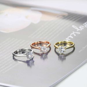 خاتم Solitaire Zhouyang للنساء إلى الأبد كلاسيكية نمط بسيط ستة cls cls cubic zirconia 3 لون الزفاف هدية الأزياء المجوهرات kcr033 y2303