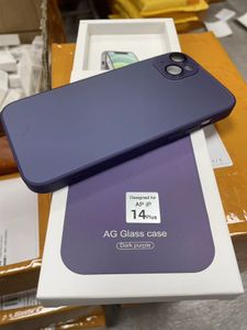 1pcs AG Silicone Matte For iphone 14 13 12 11 Pro Max ProMax Plus Frosted Glass Phone Case With Integrated lens Film