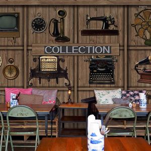 Tapeten 3D Vintage Coffee Shop Tapetenrolle Po Wandbild für Wohnzimmer Schlafzimmer Dekor Wandbilder Papier Peint benutzerdefinierte Größe