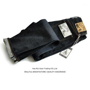 Mäns jeans 315xx-18oz för män avsmalnande passar selvedge denim blå tjock 18 oz vintage