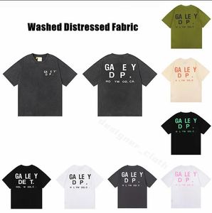 Galeri bölümleri 2023 erkek tişörtleri yıkanmış sıkıntılı kumaş tees tişörtleri kadın tasarımcı galerileri pamuk devreleri üstleri sıradan gömlek lüks polos kıyafetleri