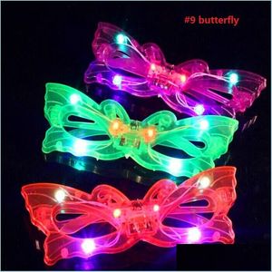 Other Festive Party Supplies Woman Man Boy Girl Blinking Led Blind Eye Glasses Light Up Flashing Mask Glow Decoration Drop Dhpx7