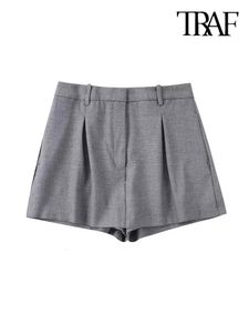 Kvinnors shorts traf kvinnors mode front darts sidofickor kort ärm vintage låg midja blixtlås flygande kvinnors shorts ingen tryck bra 230330