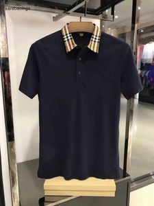 Men's Polos Arder Shirt Burbery Collar Britih Style Ba Family Short Sleeve Men Fahion Cotton Polo Wear 8lre