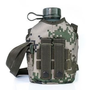 water bottle 1L Army Hip Flask Water Bottle Aluminum Wine Pot Military Canteen Camping Hiking Survival Kettle with Cover Outdoor Drinkware 230330