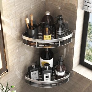 Mensole da bagno Senza foratura Montaggio a parete Mensola ad angolo Portaoggetti per doccia Supporto per WC Shampoo Organizer Accessori 230330